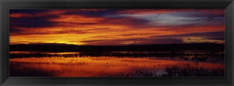 Framed Clouds over a lake, Bosque del Apache National Wildlife Refuge, Socorro County, New Mexico, USA Print