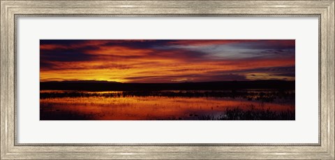 Framed Clouds over a lake, Bosque del Apache National Wildlife Refuge, Socorro County, New Mexico, USA Print