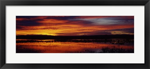 Framed Clouds over a lake, Bosque del Apache National Wildlife Refuge, Socorro County, New Mexico, USA Print