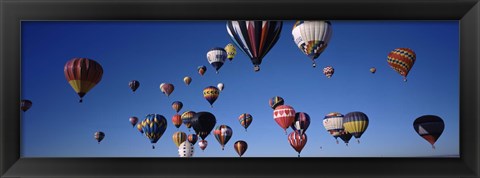 Framed Hot air balloons floating in sky, Albuquerque International Balloon Fiesta, Albuquerque, Bernalillo County, New Mexico, USA Print