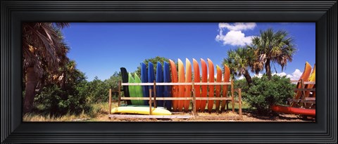Framed Kayaks, Gulf Of Mexico, Florida, USA Print