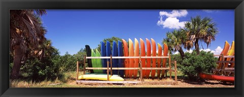 Framed Kayaks, Gulf Of Mexico, Florida, USA Print