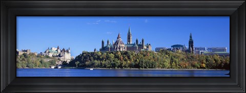 Framed Government building on a hill, Parliament Building, Parliament Hill, Ottawa, Ontario, Canada Print