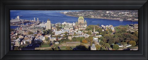 Framed High angle view of buildings in a city, Quebec City, Quebec, Canada Print