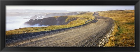 Framed Dirt road passing through a landscape, Cape Bonavista, Newfoundland, Newfoundland and Labrador, Canada Print