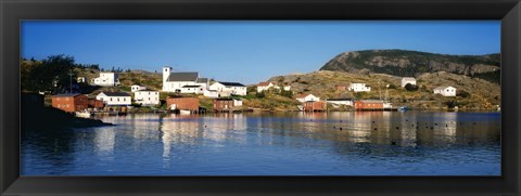 Framed Fishing village on an island, Salvage, Newfoundland, Newfoundland and Labrador, Canada Print