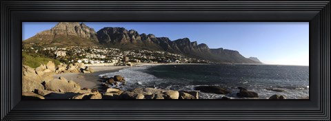Framed Camps Bay with the Twelve Apostles in the background, Western Cape Province, South Africa Print