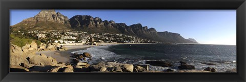 Framed Camps Bay with the Twelve Apostles in the background, Western Cape Province, South Africa Print