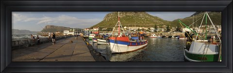 Framed Fishing boats at a harbor, Kalk Bay, False Bay, Cape Town, Western Cape Province, South Africa Print