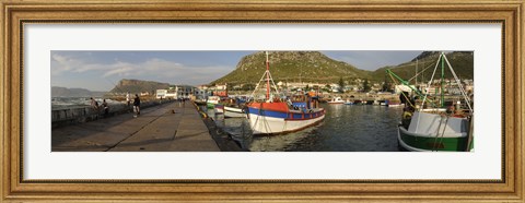 Framed Fishing boats at a harbor, Kalk Bay, False Bay, Cape Town, Western Cape Province, South Africa Print