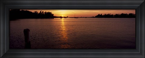 Framed Sunrise over the sea, Bermuda Print