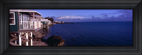 Framed Cabanas on the beach, Bermuda Print