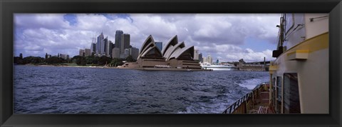 Framed Buildings at the waterfront, Sydney Opera House, Sydney Harbor, Sydney, New South Wales, Australia Print