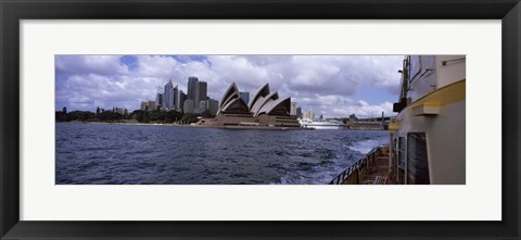 Framed Buildings at the waterfront, Sydney Opera House, Sydney Harbor, Sydney, New South Wales, Australia Print