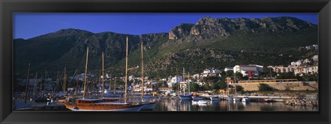 Framed Boats at a marina, Kas, Antalya Province, Turkey Print