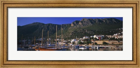 Framed Boats at a marina, Kas, Antalya Province, Turkey Print
