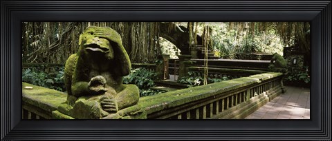 Framed Statue of a monkey in a temple, Bathing Temple, Ubud Monkey Forest, Ubud, Bali, Indonesia Print