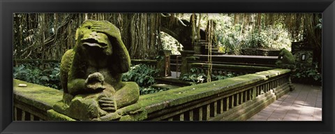 Framed Statue of a monkey in a temple, Bathing Temple, Ubud Monkey Forest, Ubud, Bali, Indonesia Print