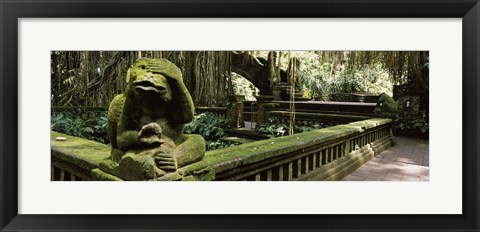 Framed Statue of a monkey in a temple, Bathing Temple, Ubud Monkey Forest, Ubud, Bali, Indonesia Print