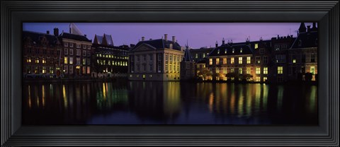 Framed Buildings at the waterfront, Binnenhof, The Hague, South Holland, Netherlands Print