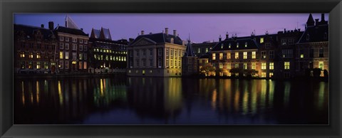 Framed Buildings at the waterfront, Binnenhof, The Hague, South Holland, Netherlands Print