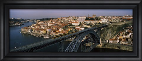 Framed Bridge across a river, Dom Luis I Bridge, Duoro River, Porto, Portugal Print
