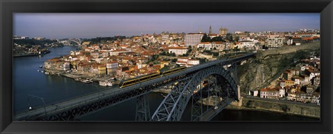 Framed Bridge across a river, Dom Luis I Bridge, Duoro River, Porto, Portugal Print