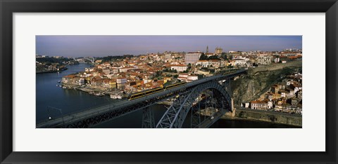 Framed Bridge across a river, Dom Luis I Bridge, Duoro River, Porto, Portugal Print