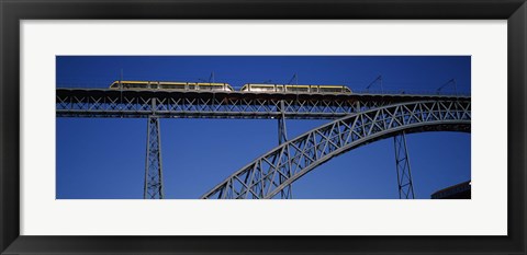 Framed Low angle view of a bridge, Dom Luis I Bridge, Duoro River, Porto, Portugal Print