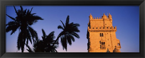 Framed Low angle view of a tower, Torre De Belem, Belem, Lisbon, Portugal Print