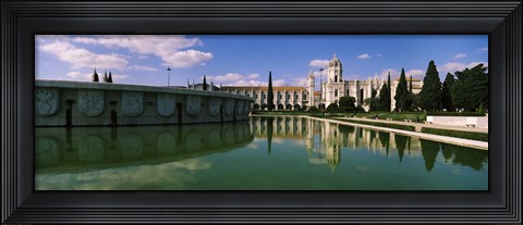 Framed Gardens Infront of Mosteiro Dos Jeronimos, Lisbon, Portugal Print