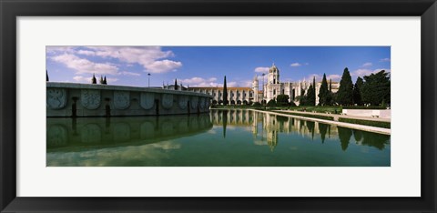 Framed Gardens Infront of Mosteiro Dos Jeronimos, Lisbon, Portugal Print