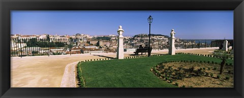 Framed Formal garden in a city, Alfama, Lisbon, Portugal Print