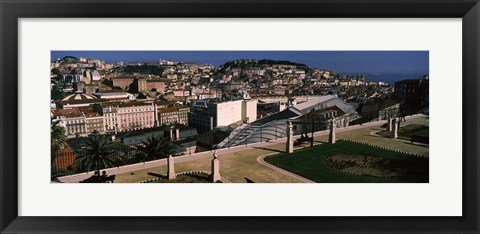 Framed View of city and hill top, Alfama, Lisbon, Portugal Print