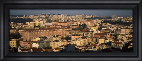 Framed Alfama skyline, Lisbon, Portugal Print