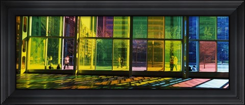 Framed Multi-colored glass in a convention center, Palais De Congres De Montreal, Montreal, Quebec, Canada Print