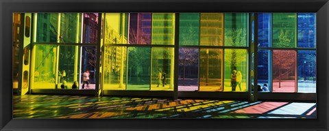 Framed Multi-colored glass in a convention center, Palais De Congres De Montreal, Montreal, Quebec, Canada Print