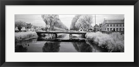 Framed Bridge across a channel connecting Bruges to Damme, West Flanders, Belgium Print