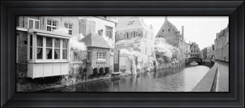 Framed Houses along a channel, Bruges, West Flanders, Belgium Print