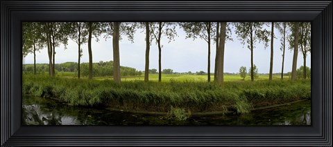 Framed Channel passing through a landscape from Brugge to Damme, Belgium Print