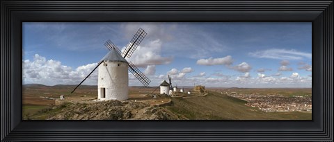 Framed Traditional windmill on a hill, Consuegra, Toledo, Castilla La Mancha, Toledo province, Spain Print