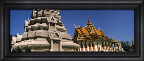 Framed Pagoda near a palace, Silver Pagoda, Royal Palace, Phnom Penh, Cambodia Print