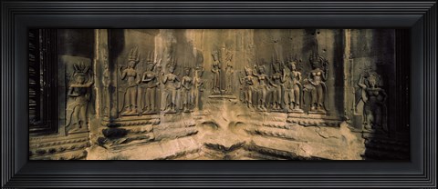Framed Carvings  in a temple, Angkor Wat, Cambodia Print