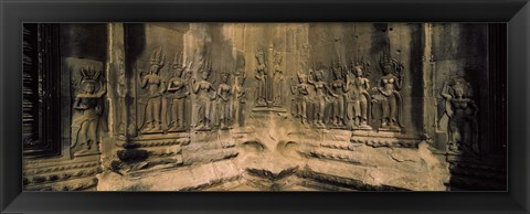 Framed Carvings  in a temple, Angkor Wat, Cambodia Print