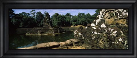 Framed Statues in a temple, Neak Pean, Angkor, Cambodia Print