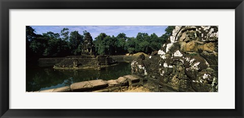 Framed Statues in a temple, Neak Pean, Angkor, Cambodia Print