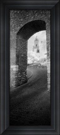 Framed Church viewed through an archway, Puerta Del Sol, Medina Sidonia, Cadiz, Andalusia, Spain Print
