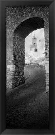 Framed Church viewed through an archway, Puerta Del Sol, Medina Sidonia, Cadiz, Andalusia, Spain Print