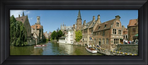 Framed Buildings at the waterfront, Rozenhoedkaai, Bruges, West Flanders, Belgium Print