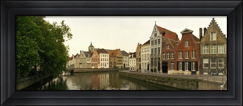 Framed Buildings along a canal, Bruges, West Flanders, Belgium Print